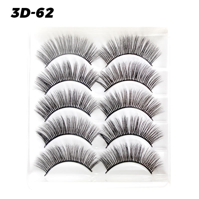 DINGSEN pestañas postizas de fábrica al por mayor 3D pestañas tridimensionales 5 pares Paquete de pestañas tres más de D-46 estilos