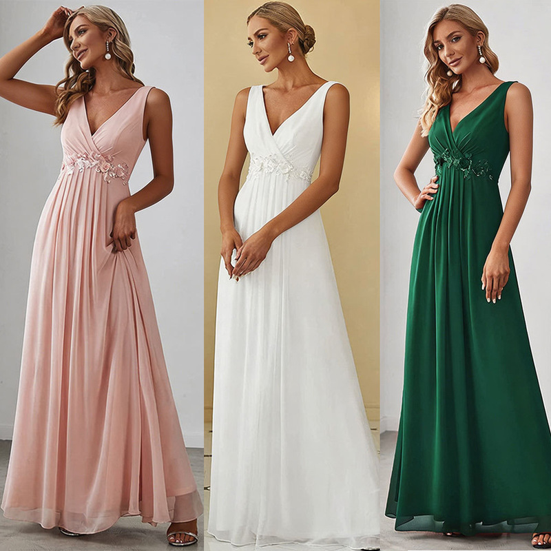 2026 New European and American Cross-Border Women's Clothing Amazon Banquet Wedding Bridesmaid Long Dress Maternity Dress Evening Gown