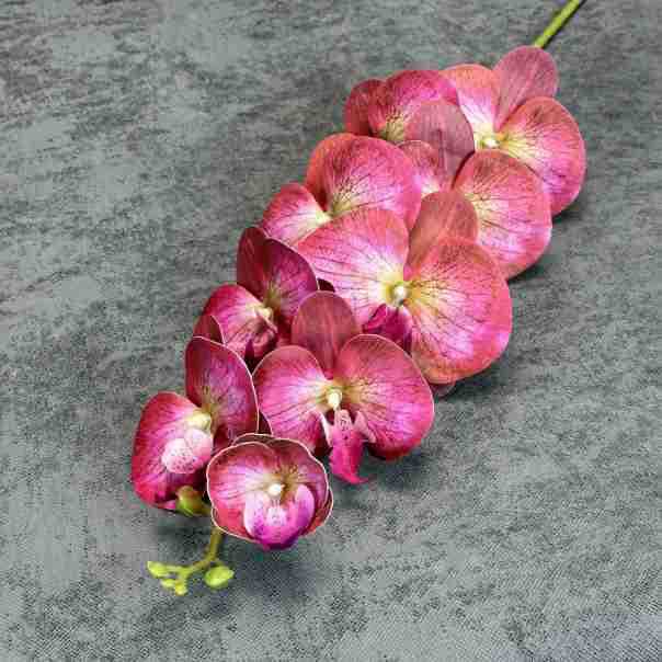 Película de 9 cabezas Phalaenopsis 3D impresión mano-sensación flor artificial boda Home Hotel decoración flor falsa al por mayor