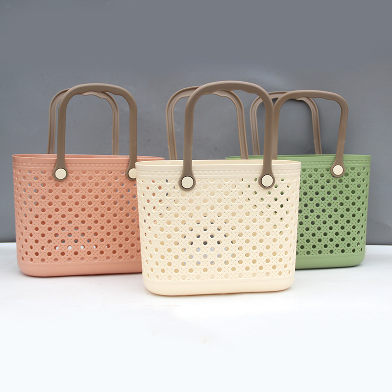 厂家直销手提沐浴篮 大号坚固洗漱篮软篮子 塑料卫浴手提收纳篮