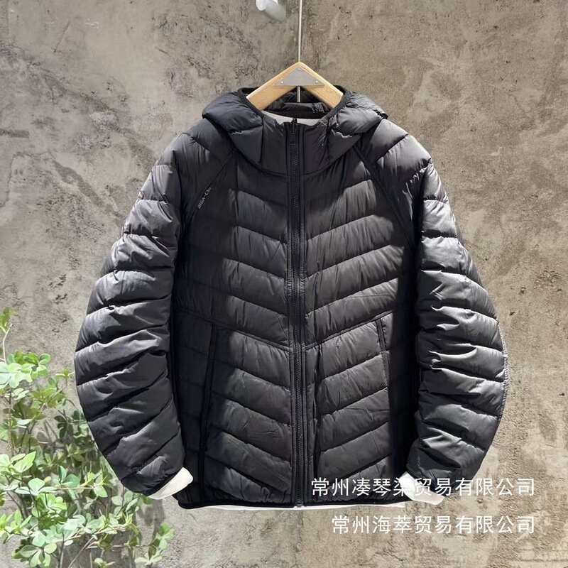 90 White Goose down Lightweight Double-Sided Men's down Jacket Winter Couple Outdoor Pure Color Cold-Proof and Warm Hooded Wholesale