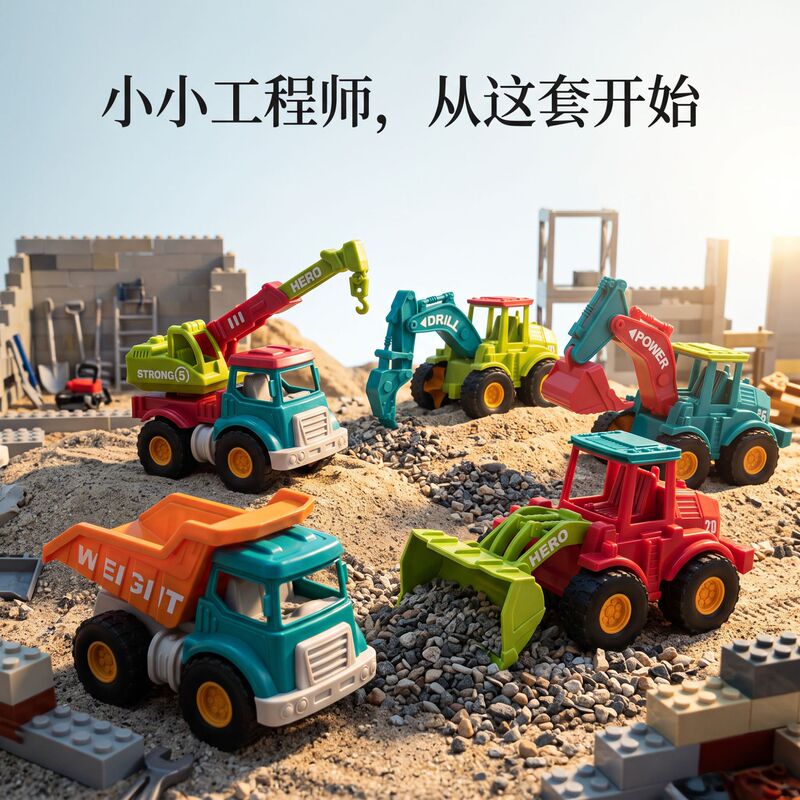 【Construction Vehicle Set】New Cross-Border Excavator Dump Truck Children's Toy Inertial Car Simulation Car Model 【Construction Vehicle Set】New Cross-Border Excavator Dump Truck Children's Toy Inertial Car Simulation Car Model