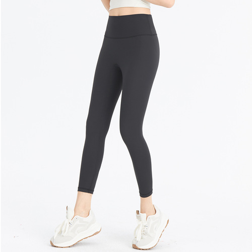 Lulu Yoga Pants Spring Summer Style Al*gn High-Waist Glute-Lifting Bare Nubuck Tight Underwear Peach Butt Fitness Pants for Women