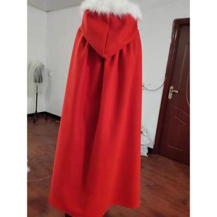 2019 New Ancient Coat Hanfu with Red Cloak Mao Mao Collar Cap Cape Outdoor Photographing Beautiful Travel Jacket