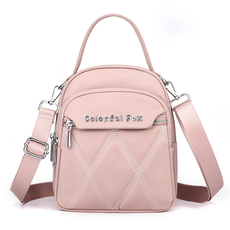 Borsa a tracolla ricamata per il cambio delle chiavi, da donna, per il tempo libero all'aperto, con tracolla multistrato, edizione coreana, colorata Fox_voghion.com