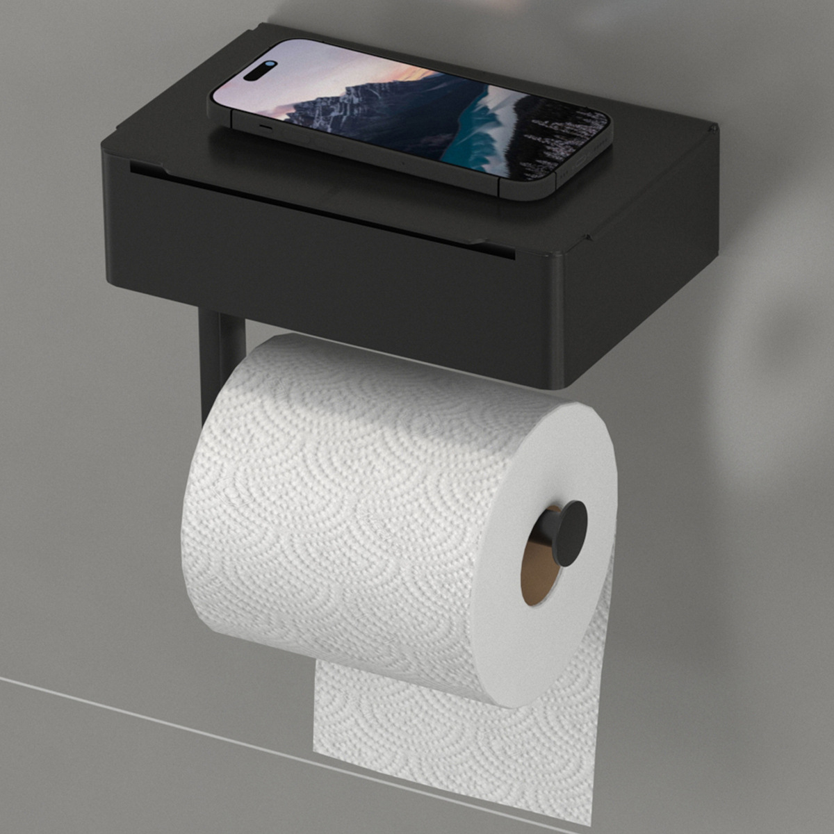 Soporte de pañuelos transfronterizo 304 soporte de papel higiénico sin agujeros de acero inoxidable caja de pañuelos de privacidad del baño soporte de papel enrollado caja de pañuelos húmedos