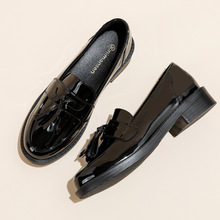 乐福鞋女英伦风黑色平底小皮鞋2025春季豆豆通勤单鞋小黑职业工作