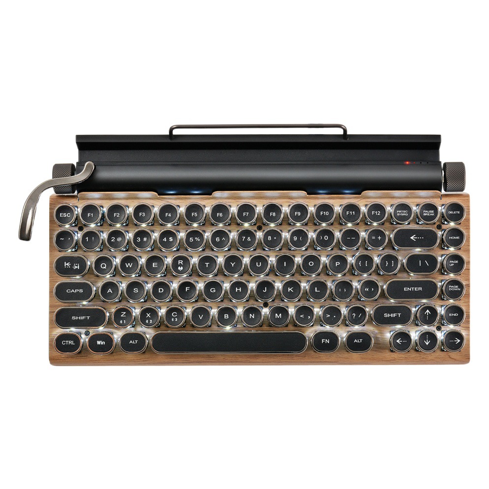 Retro máquina de escribir Bluetooth Teclado mecánico punk keycap teléfono móvil tableta MAC eje verde real Teclado mecánico transfronterizo