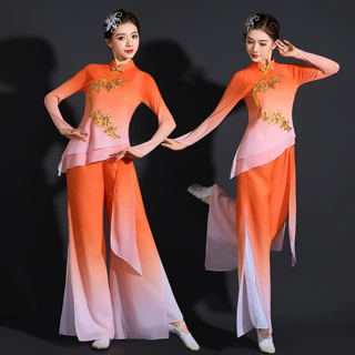 古典剧目演出服2026新款胶州秧歌扇子舞伞舞服装中老年广场舞蹈服
