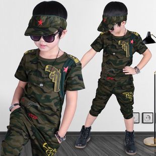 Камуфляжный спортивный костюм, детский комплект для мальчиков, детская одежда, подходит для подростков, коллекция 2023