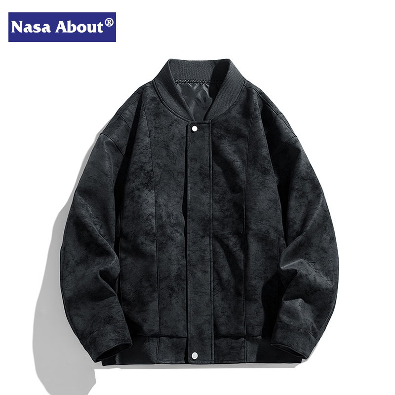 NASA American Style Washed PU Leather Jacket Men's Spring and Autumn Fashion Brand Loose Aviator Leather Jacket for Men
