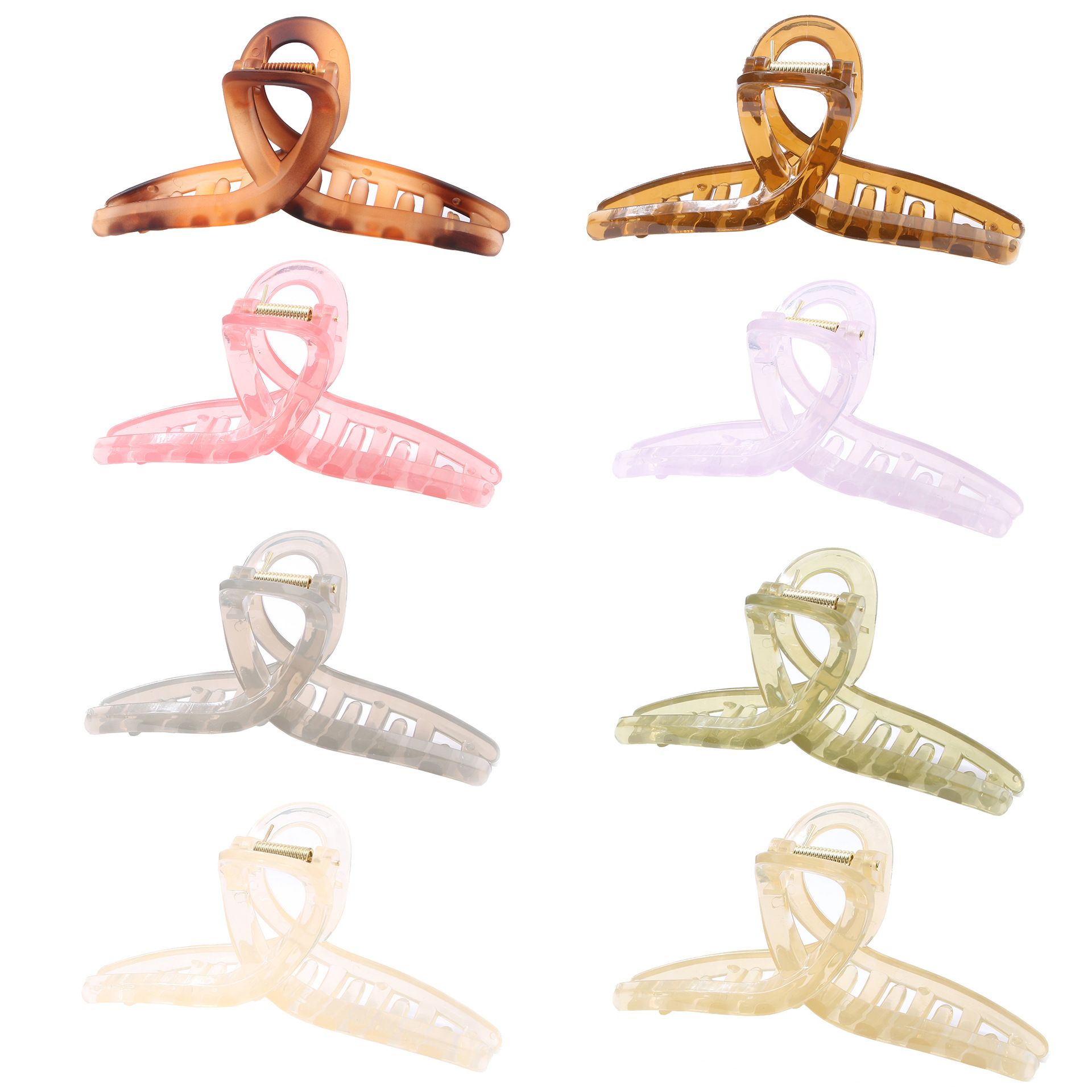Multicolor Color Solid Color Transparent Cross Grip Simple Hair Clip