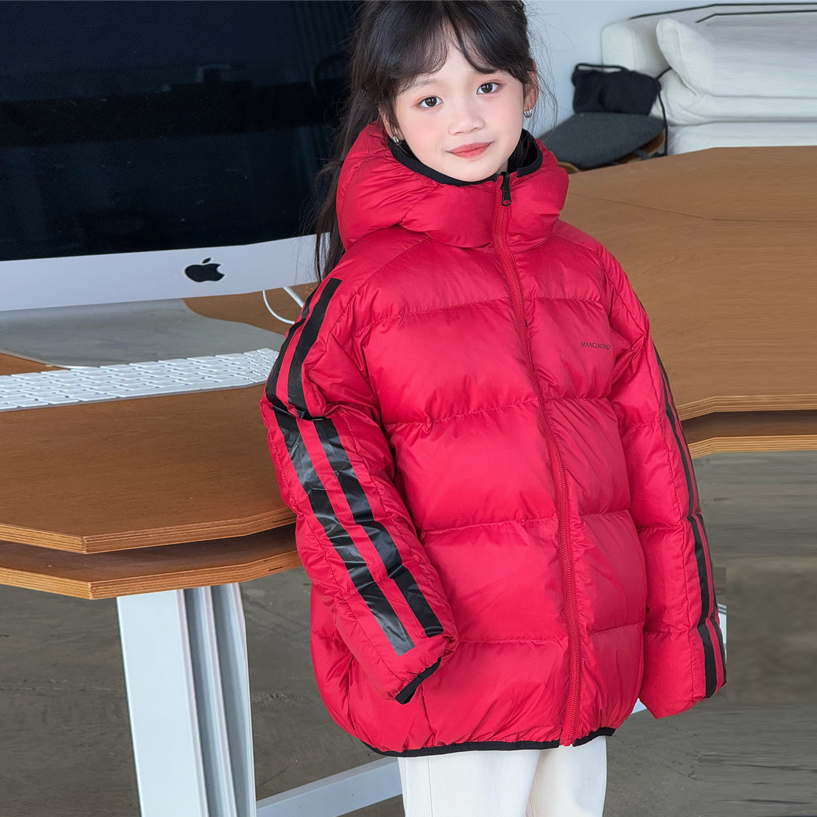 儿童羽绒服韩版新款两面穿男童女童中大童加厚连帽白鸭绒保暖外套