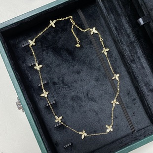 925 sterling silver moissanite clavicle chain women's dream shadow butterfly multi-wear adjustable ins style simple moisan necklace