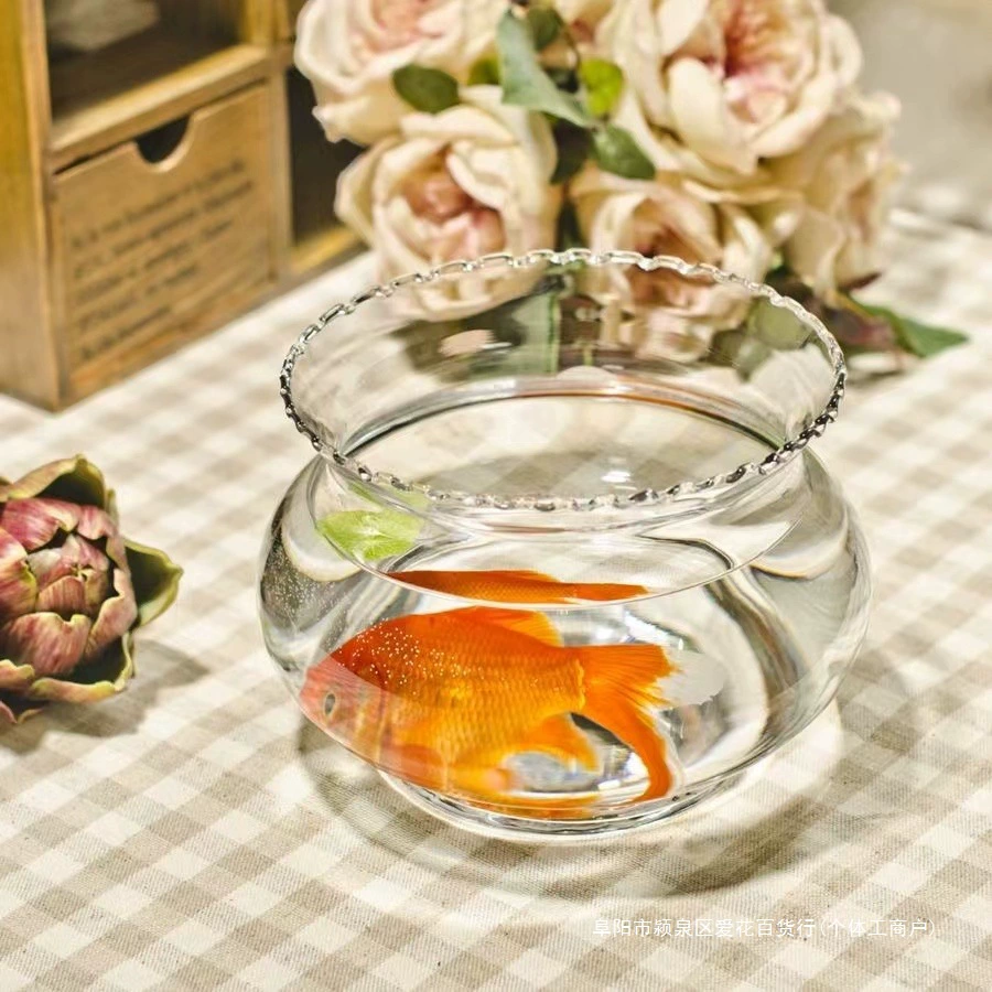 Оптовая продажа прозрачная круглая стеклянная столешница с золотыми рыбками