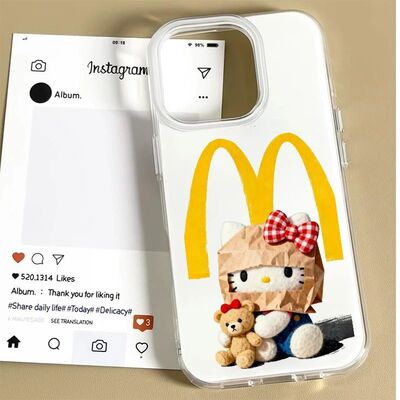 M记Kitty猫适用苹果17PRO手机壳iPhone16PLUS趣味15可爱14硬壳13