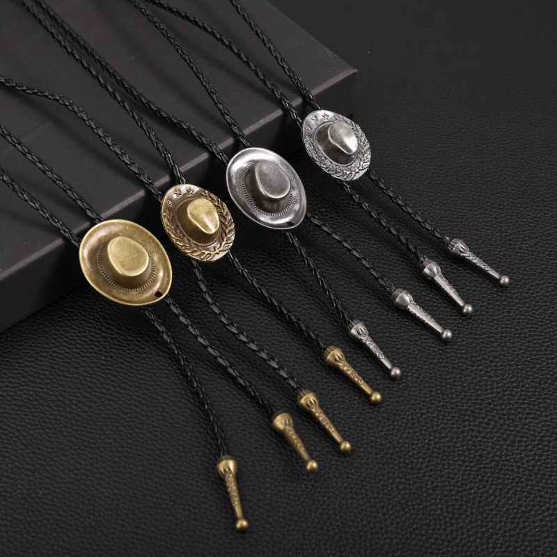 60g Weight Vacation Classic Style Solid Color Pu Leather Alloy Men's Pendant Necklace Men Pendant Necklaces
