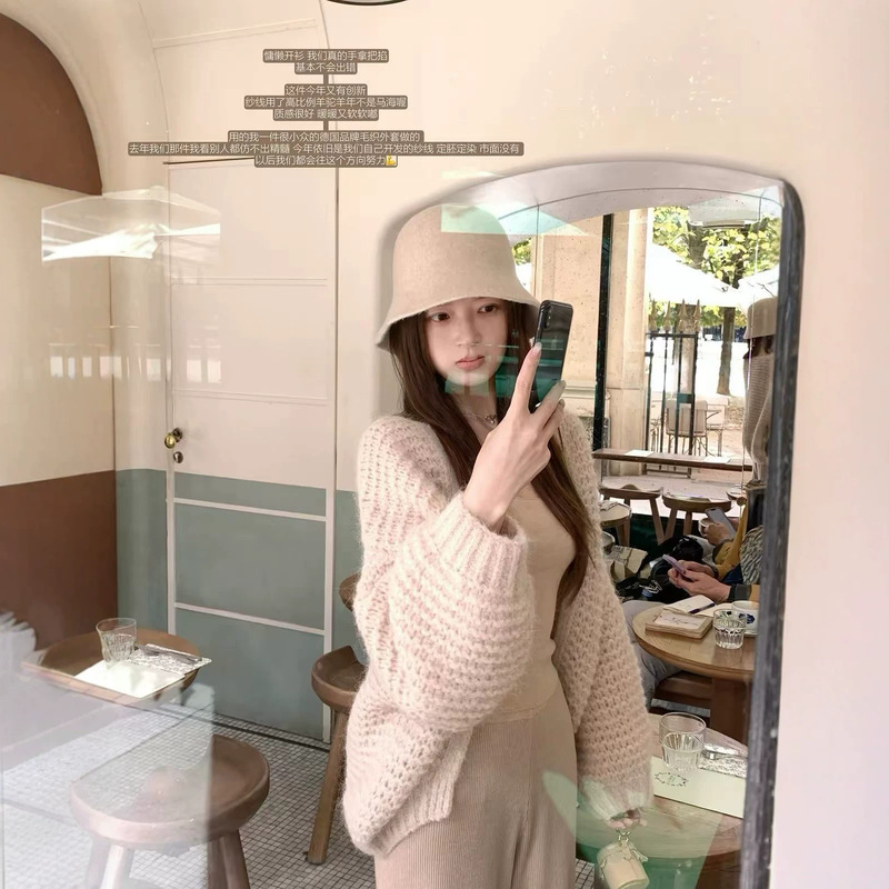 Casual Alpaca Wool Knit Cardigan for Women, New Autumn Loose Soft Sweater Coat, Solid Color Commuting Top Casual Alpaca Wool Knit Cardigan for Women, New Autumn Loose Soft Sweater Coat, Solid Color Commuting Top