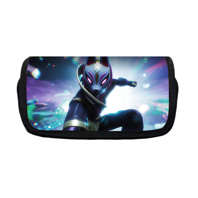 Nuevo salvaje bolsas de lápiz de estudiantes de gran capacidad caja de papelería personaje creativo de niños caja de lápiz doble lote transfronterizo