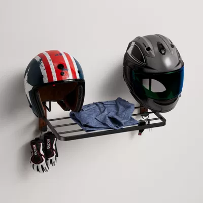 Motosiklet dəbilqə rəfləri – Wooden Motorcycle Helmet Rack Wall-Mounted