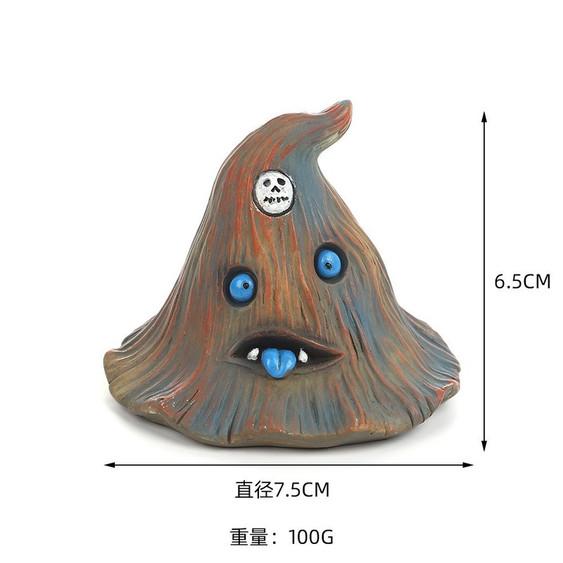 越境創意個性樹脂かわいい幽霊帽子家庭玄関デスクトップ装飾吸血鬼ニンニク置物|undefined