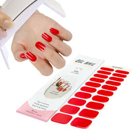 跨境热款照灯凝胶美甲贴 韩国光疗全贴指甲贴片 甲油胶美甲贴批发
