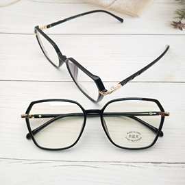 超轻TR90眼镜男女可配镜片近视平光镜透明眼镜框大脸显瘦黑色方形