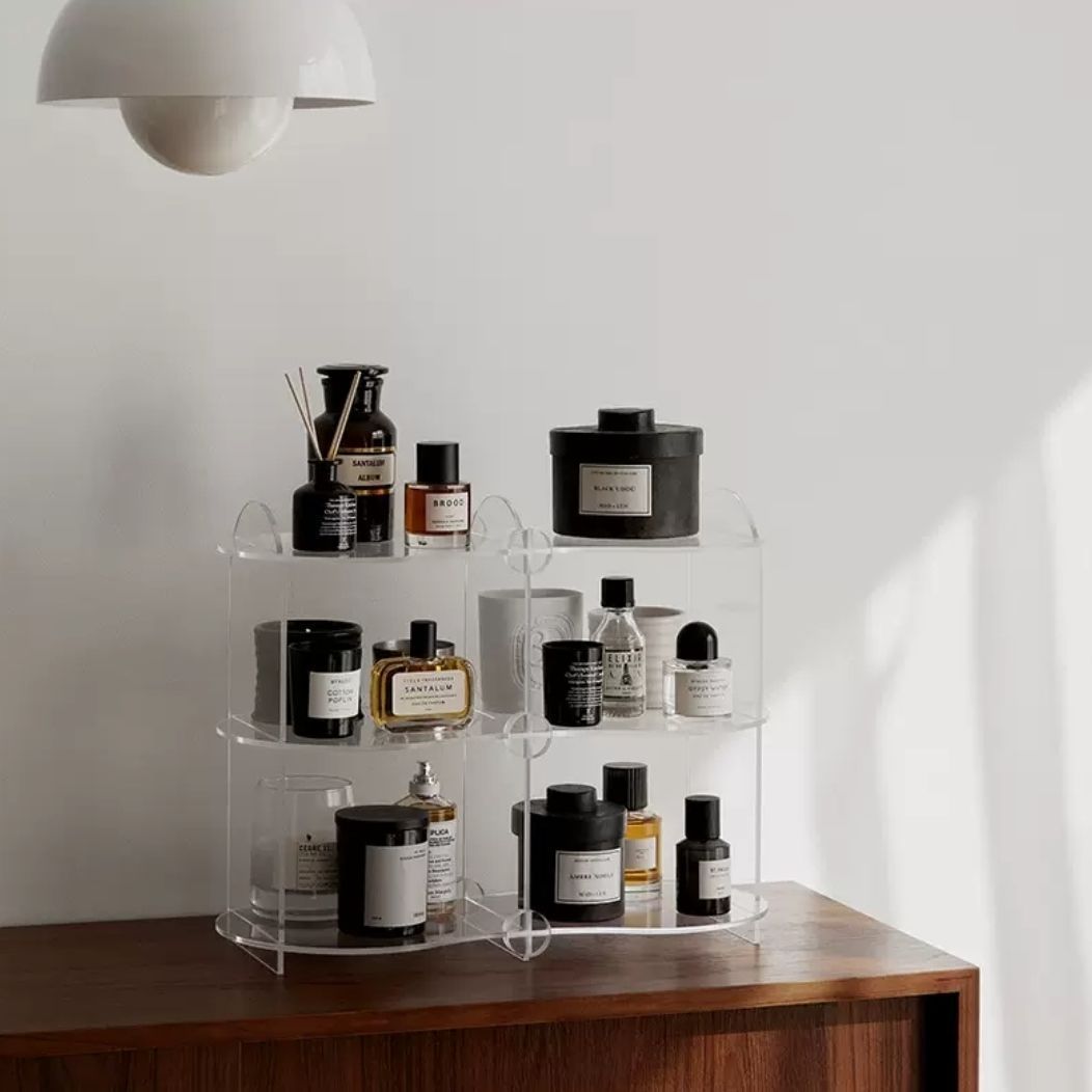 多色亚克力多功能置物架香薰化妆品桌面整理收纳架家居摆件杯架