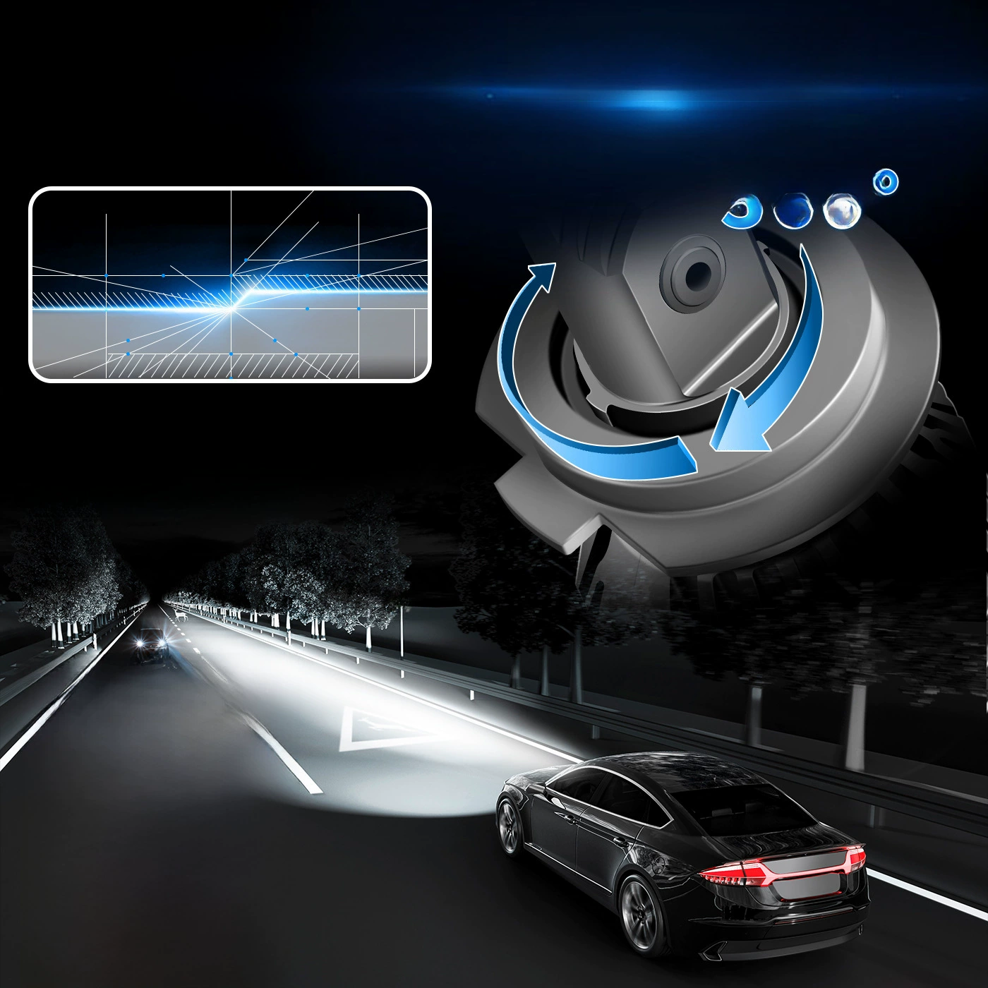 LED медные фары, лампа, высокая мощность, 70Вт, 12В, 24В