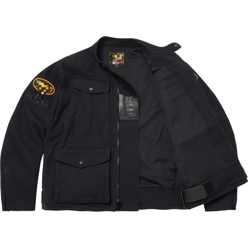 Supreme Workwear Jacket Men's Collab Jacket Stand Collar Retro Style American Casual Ayun Trendy Black Cotton