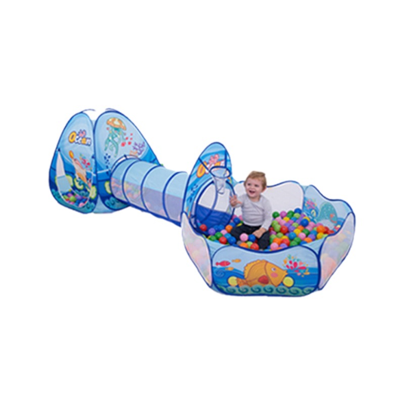 Transfronterizos de venta caliente tienda de campaña infantil de tres piezas juego de baloncesto piscina rastreo túnel tienda de campaña 0 - 3 años juguetes para bebés