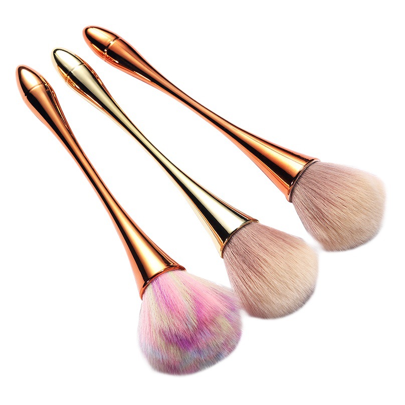 Internet estilo de la celebridad polvo de uñas cepillo de polvo de color grande pelo suave rubor cepillo de maquillaje polvo suelto cepillo de pelo herramienta de limpieza de uñas