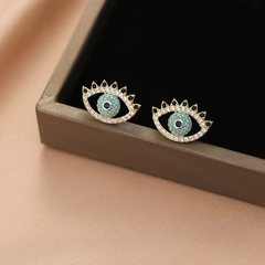 恶魔之眼满钻耳钉女小众设计感创意独特个性耳环时尚潮流气质耳饰