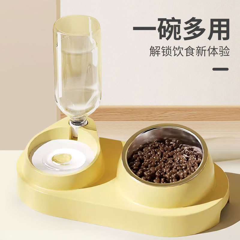 Tazón de gato Tazón doble Tazón de comida para gatos Tazón de perro Agua potable automática Tazón de arroz Diagonal Tazón de agua Alimentación Protección de la columna cervical Productos para mascotas