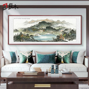 Cornucopia West Wall Wealth-Attracting Landscape Painting Living Room Hanging Painting Pure Hand-Painted Chinese Painting New Chinese Style Decorative Painting Sofa Back Wall Painting