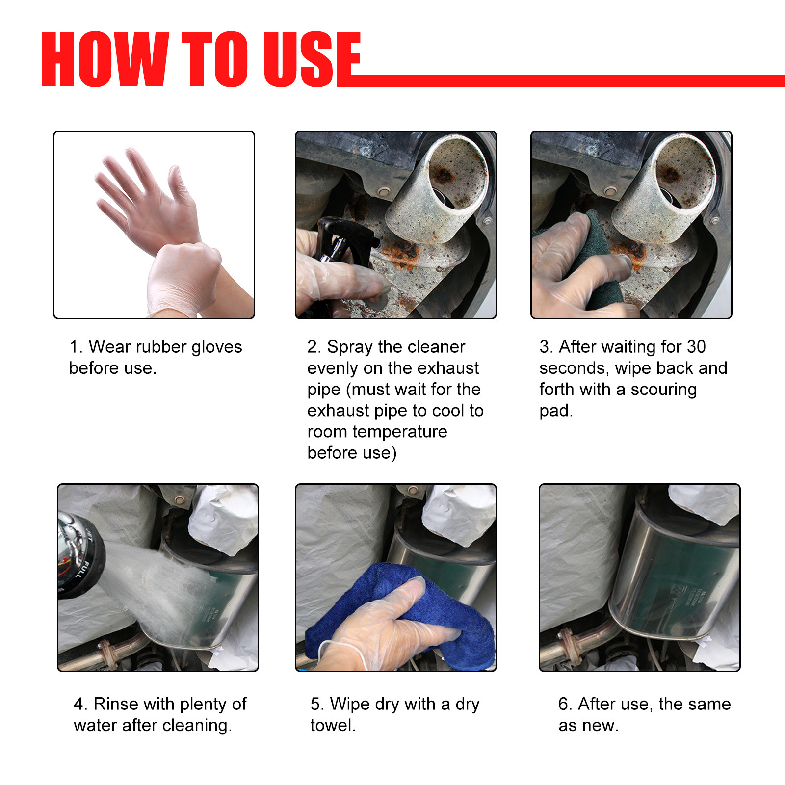 Rayhong Car Exhaust Pipe Rust Remover Multifunctional Anti-Rust Metal Exhaust Pipe Equipment Maintenance Cleaner