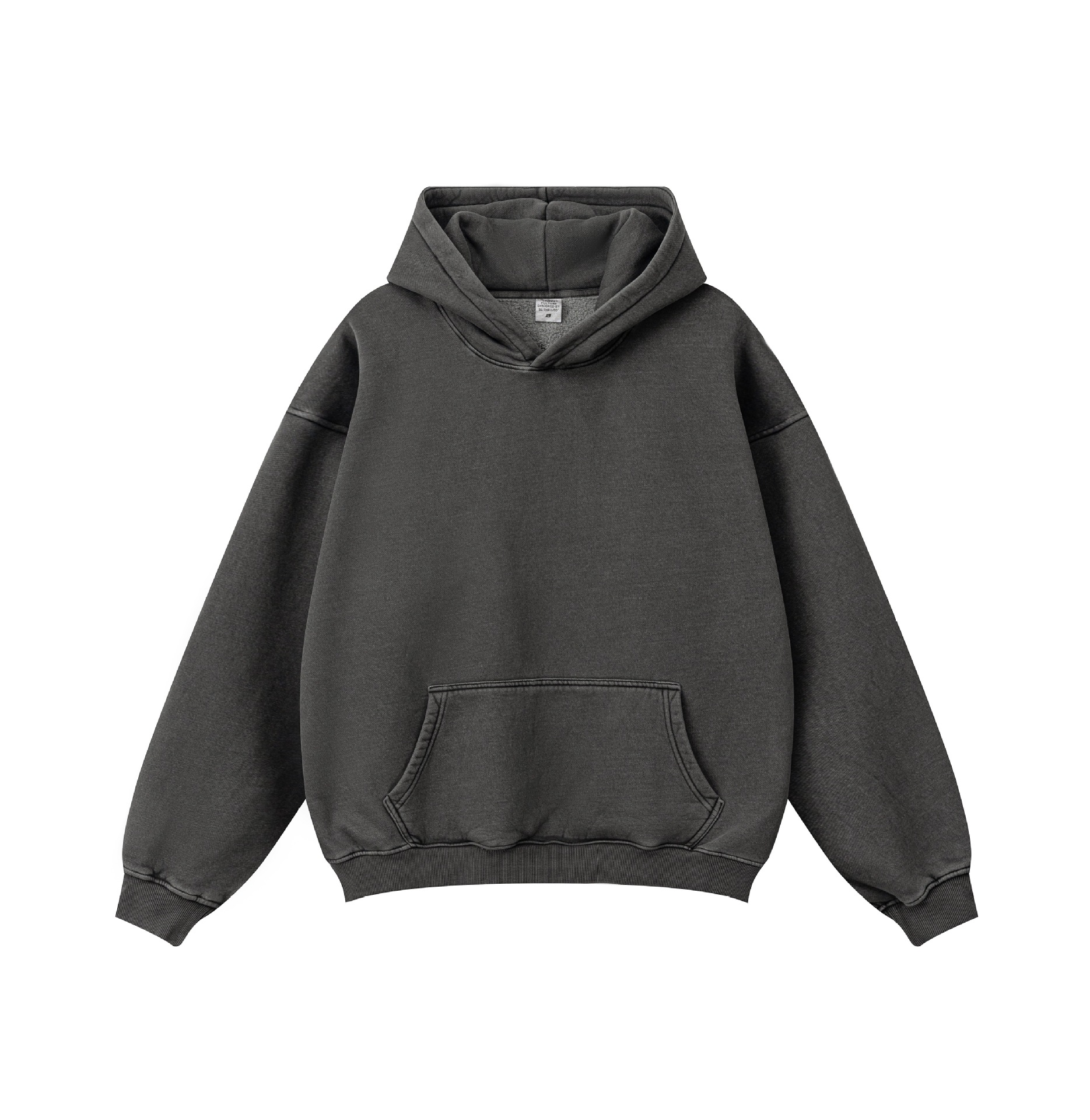 Men's Clothing high street trend heavy washed loose washed plus velvet hoodie oversize sweater hoodies_voghion.com