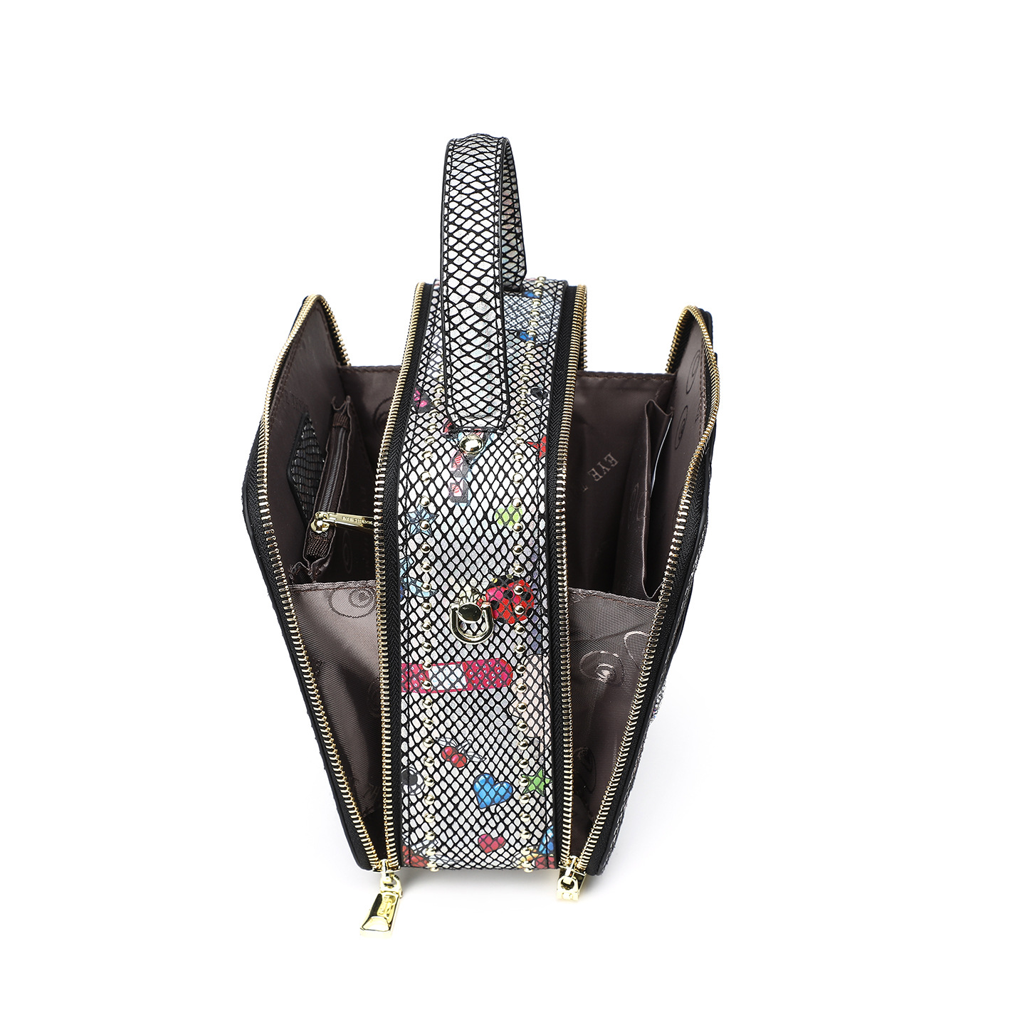 Estilo de mujer bolso cuadrado animal de moda cremallera bolso de perfume estampado con diamantes personales 2895 #