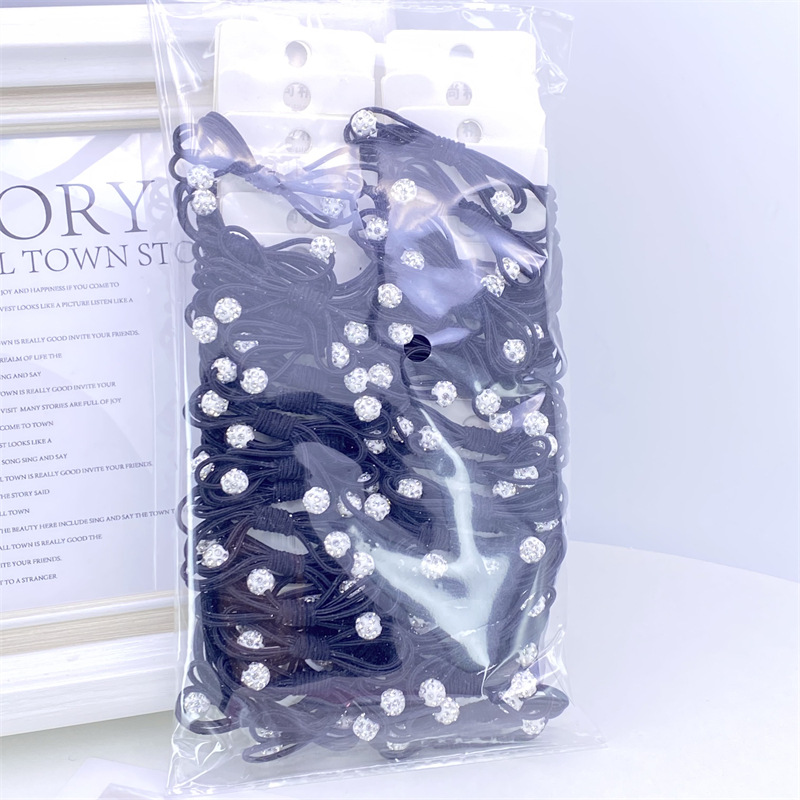 Recomendar 5 tarjetas Diamond Ball Pearl banda de goma cuentas de oro banda para el cabello cuerda para el cabello dos yuanes tienda accesorios para el cabello accesorios para la cabeza SUMINISTRO DE puesto