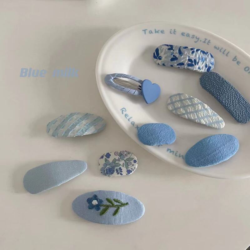 Blue texture cute INS baby hair clip BB clip suit side clip with hair accessories headdress girl clip