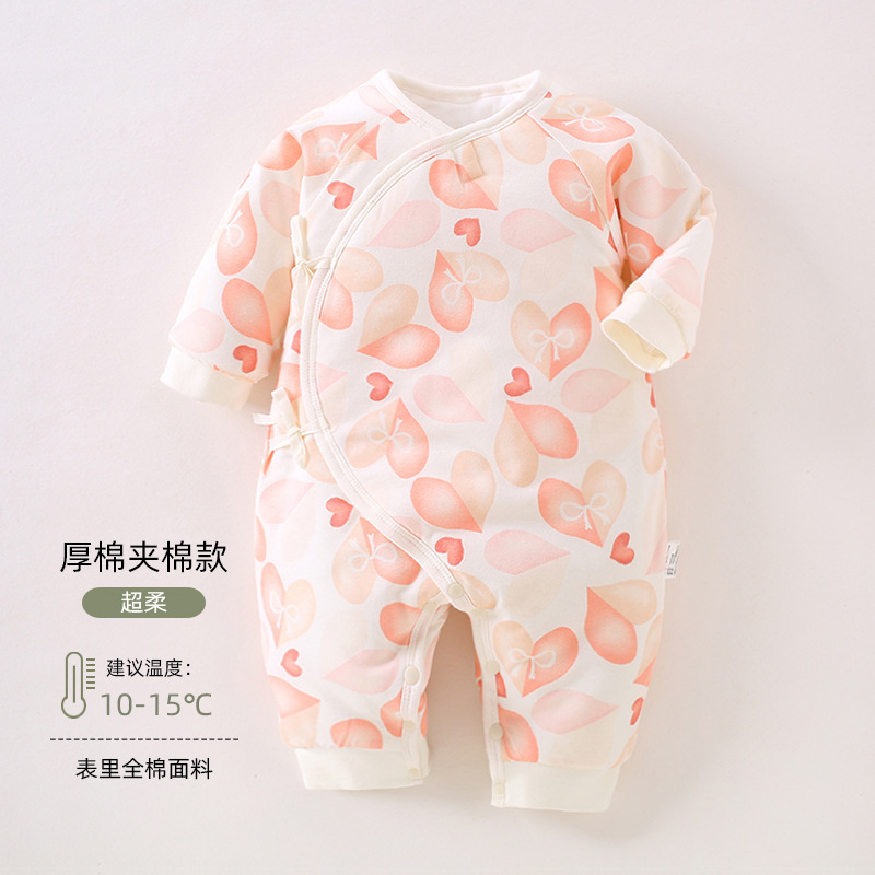 赤ちゃんの蝶々衣120gの厚い綿の新生児は赤ちゃんの綿の連体の服のa類の新生児の連体の服に登ります。|undefined