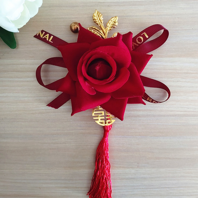 Ramillete de boda, celebración de boda, suministros para novios, padre, madre, padrinos de boda, damas de honor, familia, conjunto completo de flores únicas hechas a mano