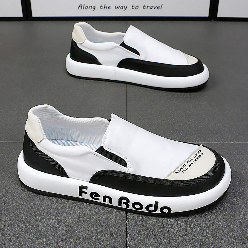 2024 nuevos zapatos perezosos de un pie de primavera y verano, zapatos de tabla casuales bajos transpirables, zapatos de lona, zapatos de tela viejos de Beijing para hombres
