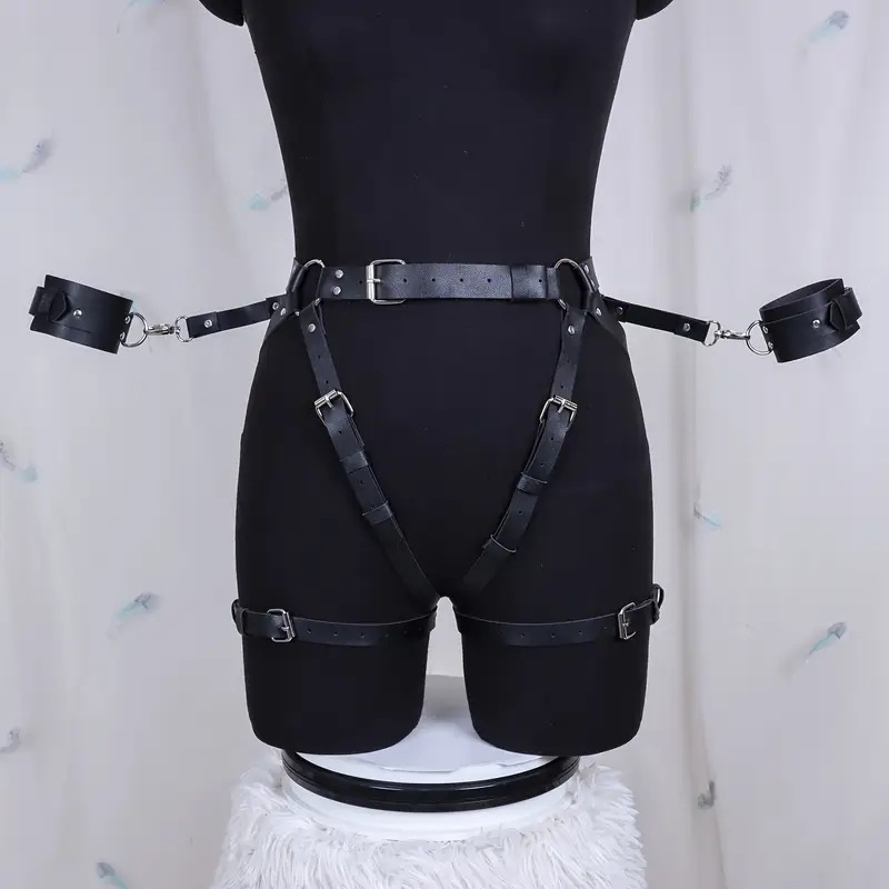 Accesorios sexy de moda superventas transfronterizas de las mujeres discoteca desgaste de cuero vinculante pantalones de la Liga de cuero ropa vinculante