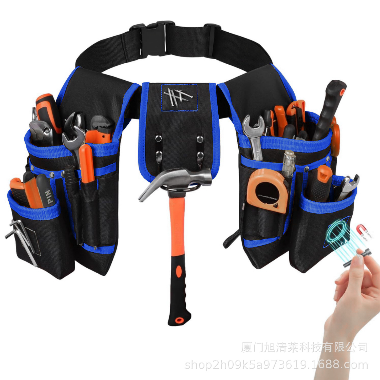 El cinturón de la herramienta tiene múltiples bolsillos magnéticos, el cinturón de la herramienta, el bolsillo de la herramienta ajustable, el bolso de la herramienta de reparación multifuncional