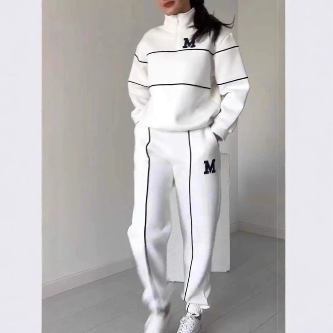 Women's Clothing autumn and winter new sweatshirt letter long sleeve trousers casual sports suit_voghion.com