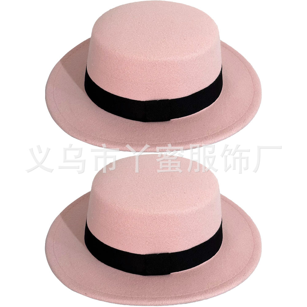 Juego de 2 piezas de lana plana rosa