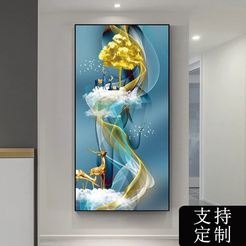 Self-adhesive modern three dimensional stickers on wall, light luxury style, 3D