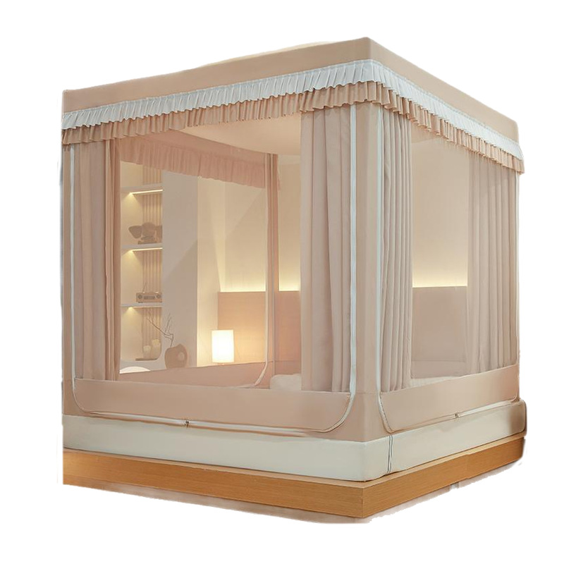 Yurta Mosquitera Dormitorio doméstico 2025 Nuevo estilo Instalación gratuita Niños a prueba de caídas Cortina de cama todo en uno con todo incluido Cubierta completa