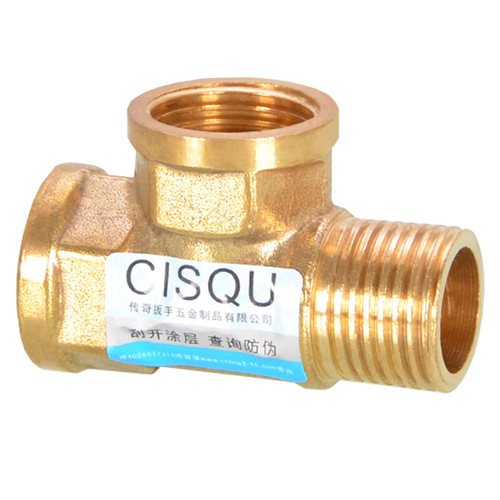 Wholesale 4/6 points copper tee joint three outer wire inner wire outer outer inner thread gas pipe water heater water pipe accessories